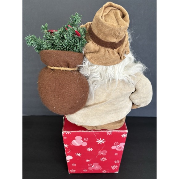 Vintage Cowboy Santa Claus Sitting Down With Cactus & Lamp- 18" - Picture 7 of 9